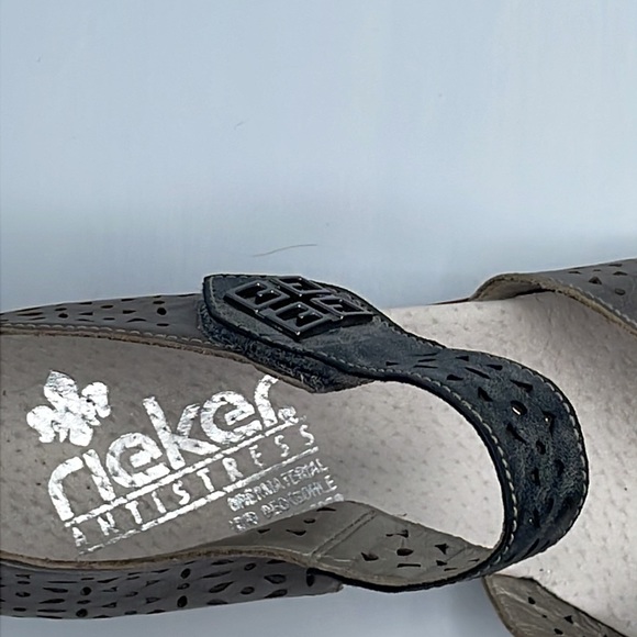 Rieker Mary Jane Perforated Low Heel Shoes - Picture 12 of 14